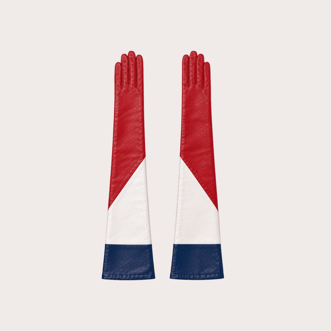 SEYMOURE Colorblock Americana Extended Runway Opera Glove
