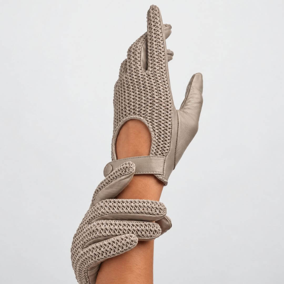 The Isabella Knit and Leather Driving Glove