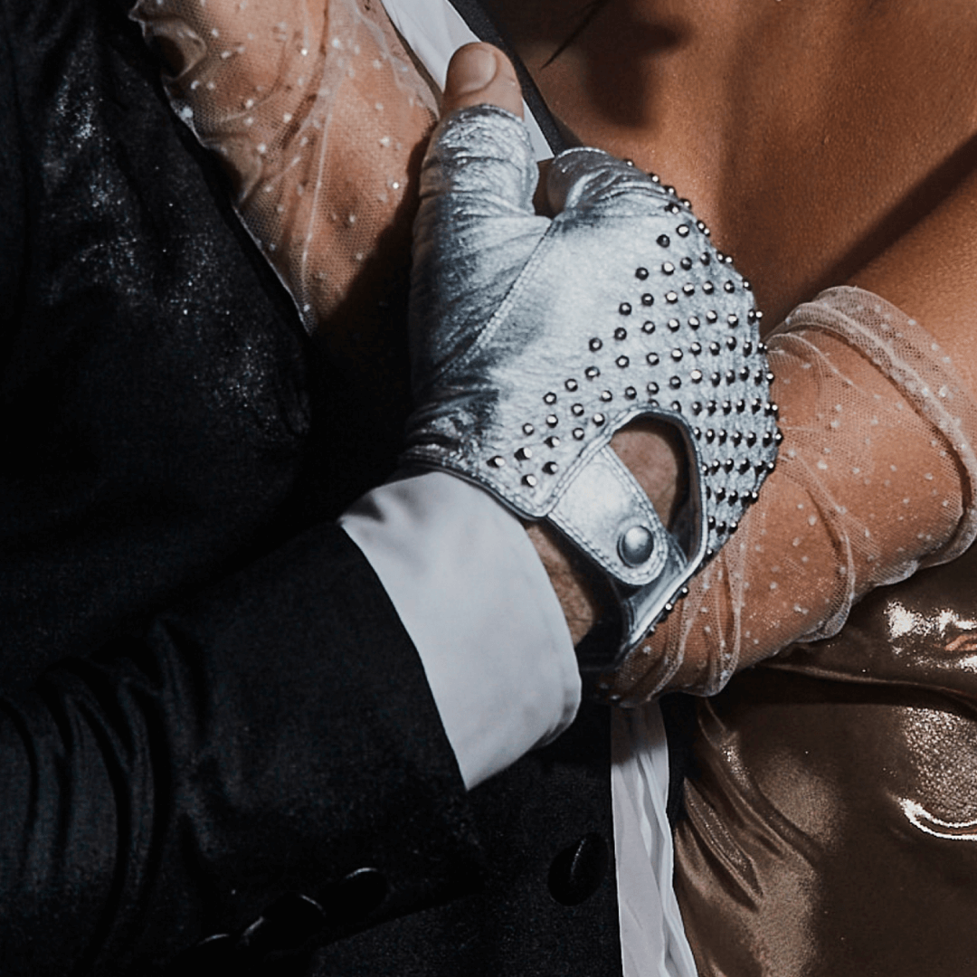 Men's Studded Fingerless Driving Glove