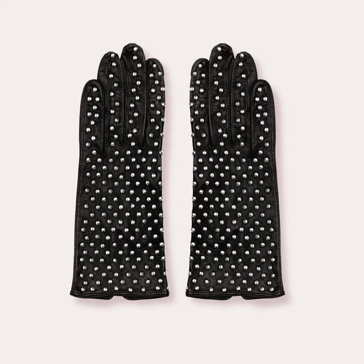 Kelly Glove Leather with Studs BLACK