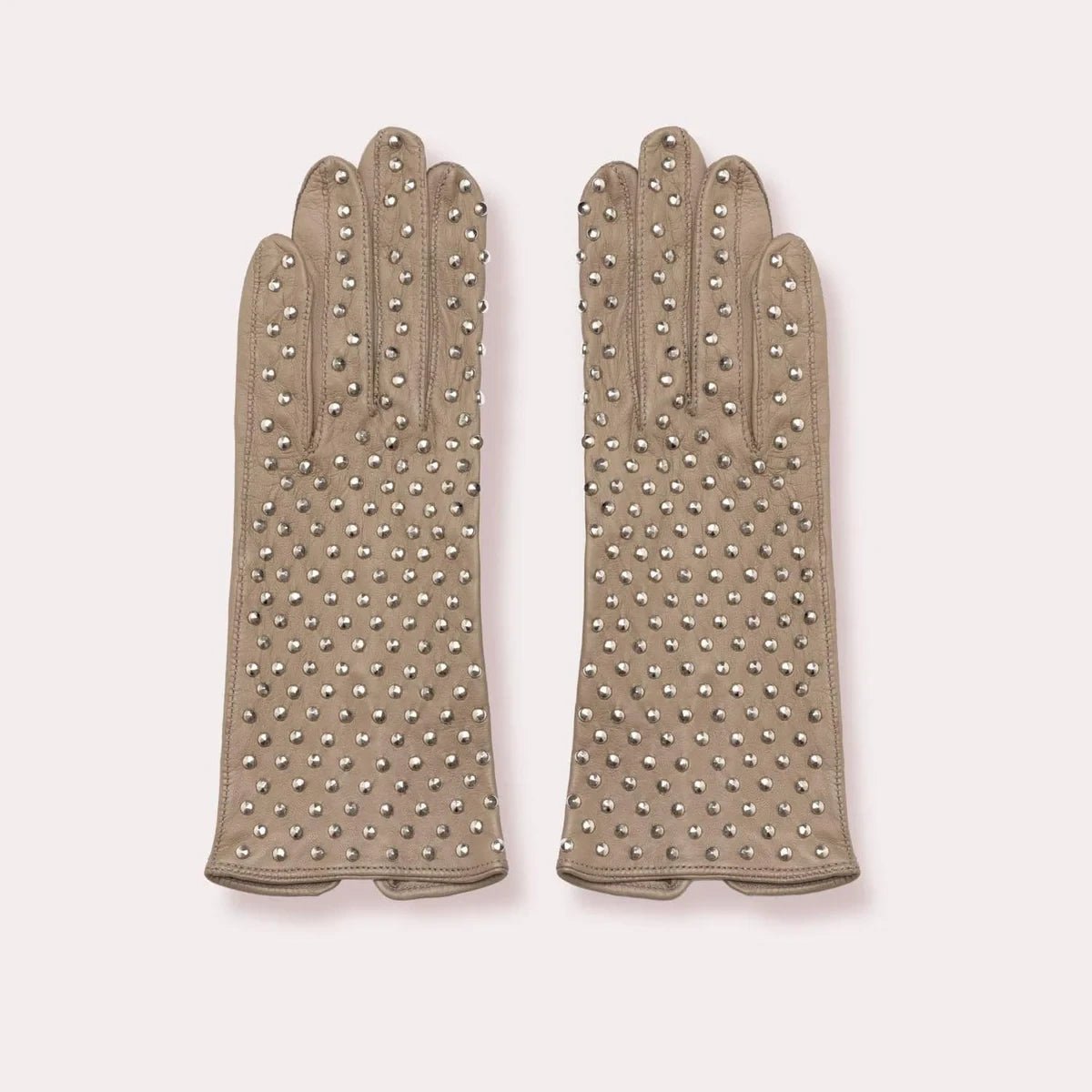 Kelly Glove Leather with Studs NUDE