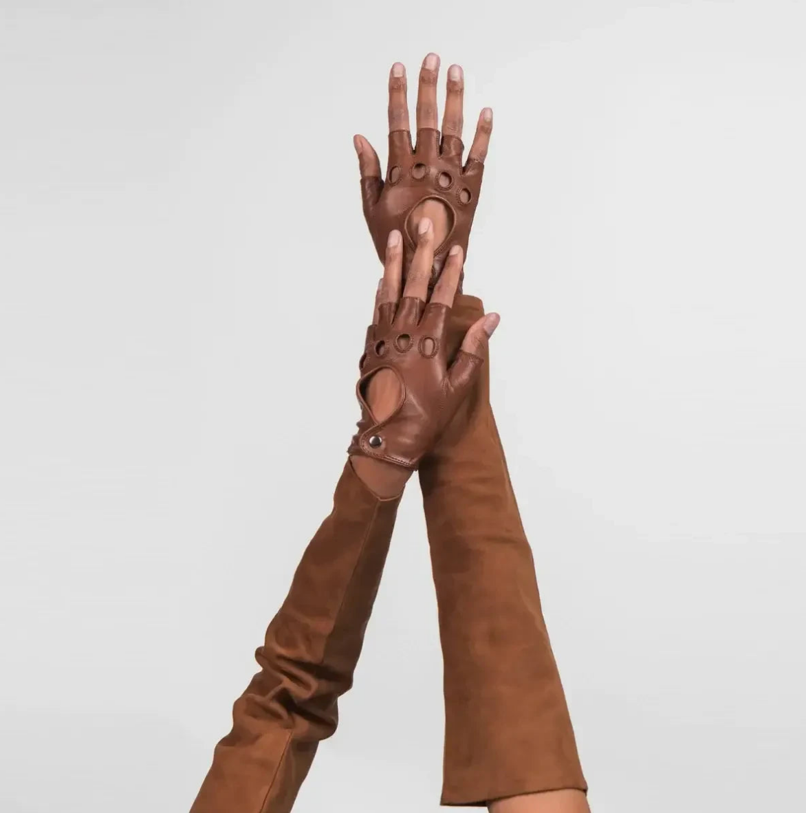 Patricia Field Glove Combo | Fingerless Driving Glove and Leather Sleeve