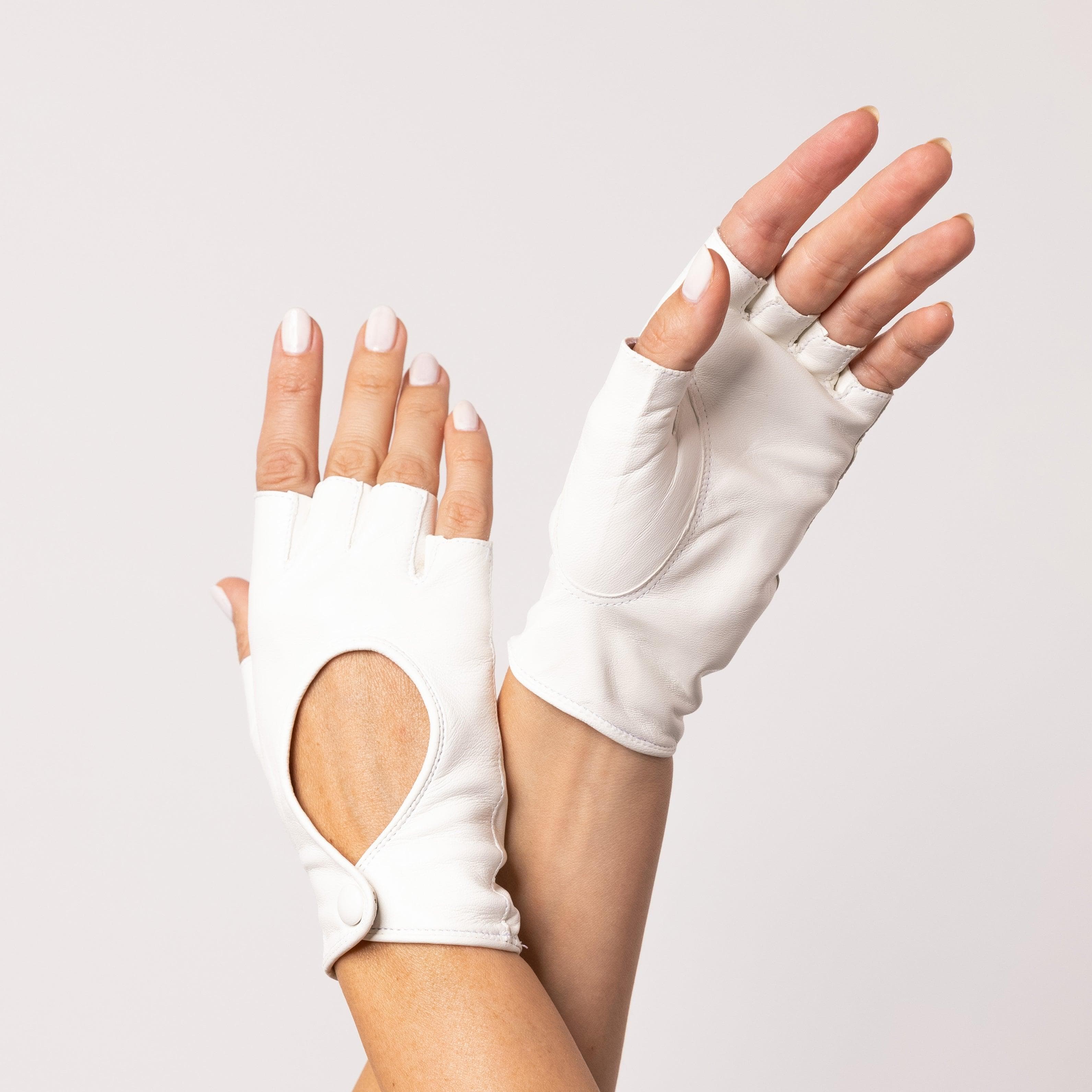 Original Washable Fingerless Driver white Glove