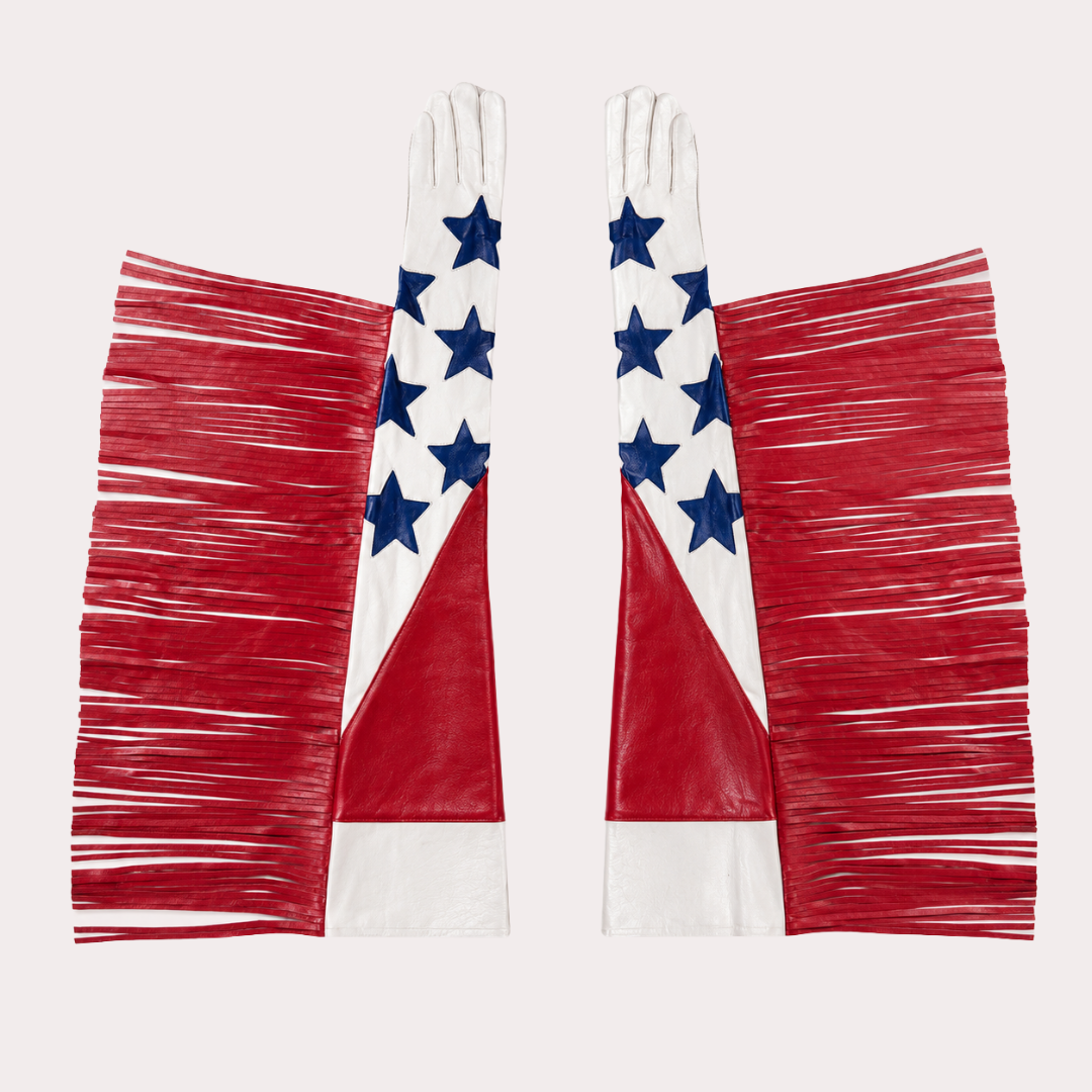 Stars and Stripes Women's Americana Runway Opera Glove with Fringe