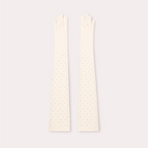 Nylon Runway Opera Glove with Pearls