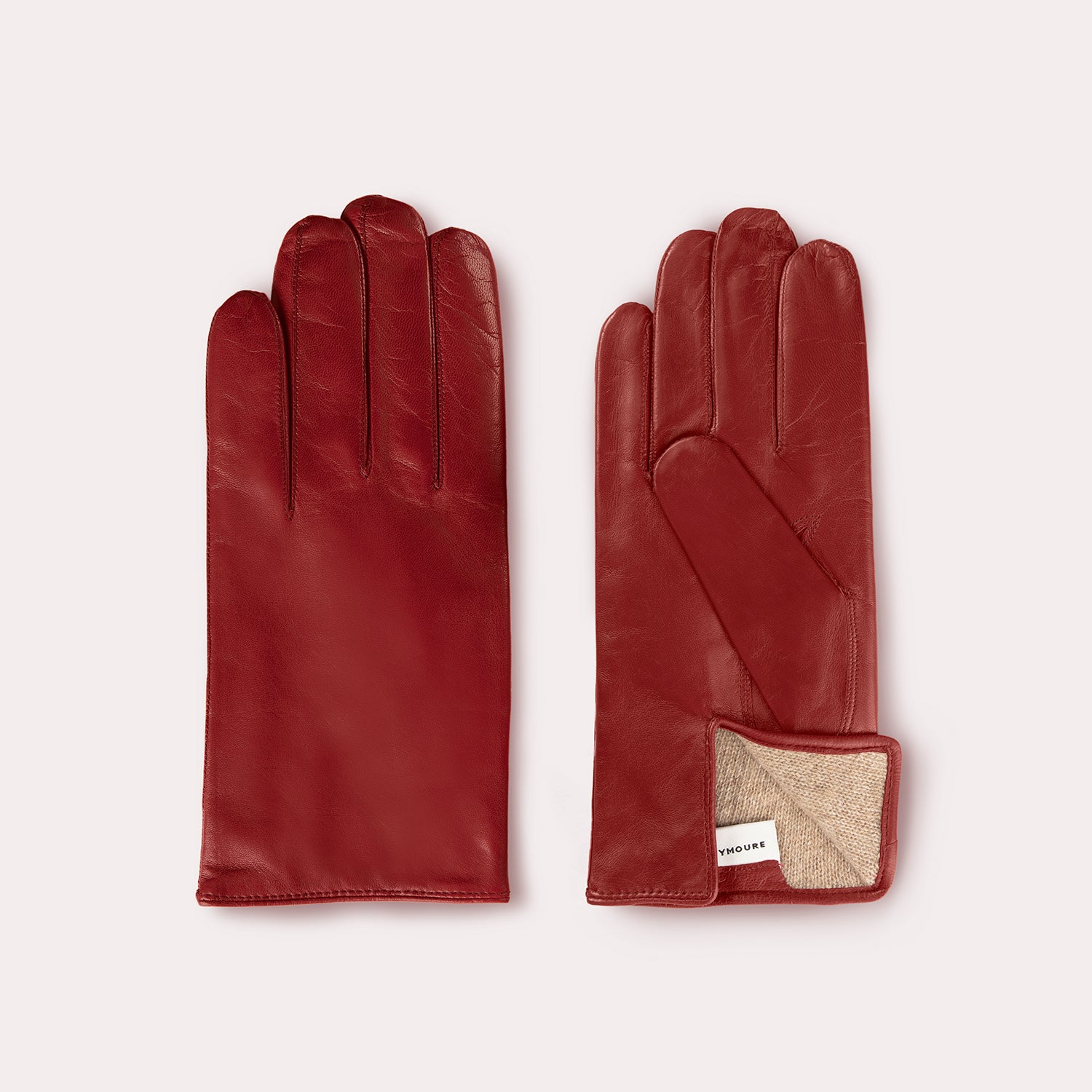 Men's Leather Grant Glove | Cashmere Lined WINE