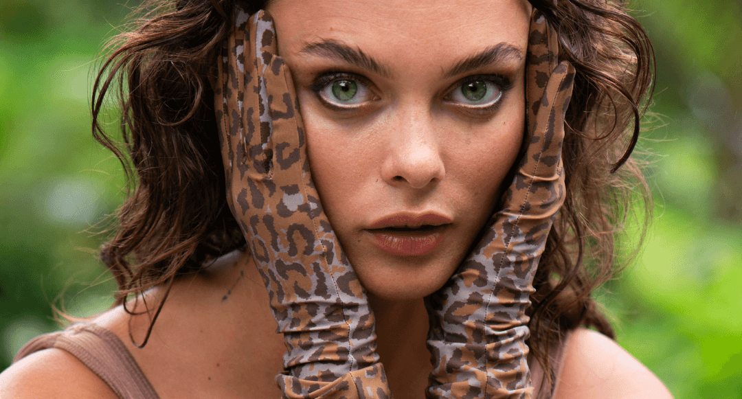 SEYMOURE Leopard Nylon Extended Runway Opera Glove