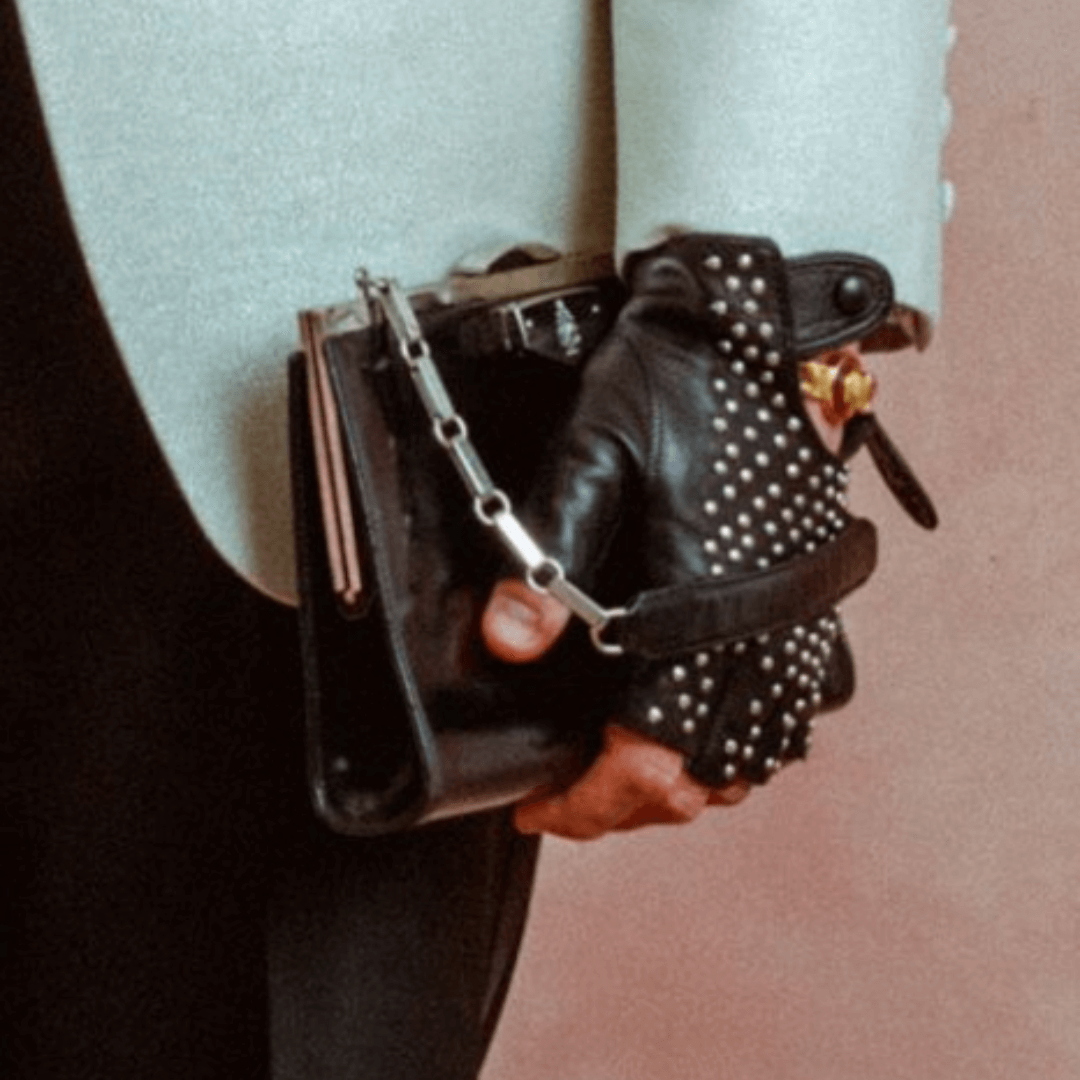Men's Studded Fingerless Driving Glove