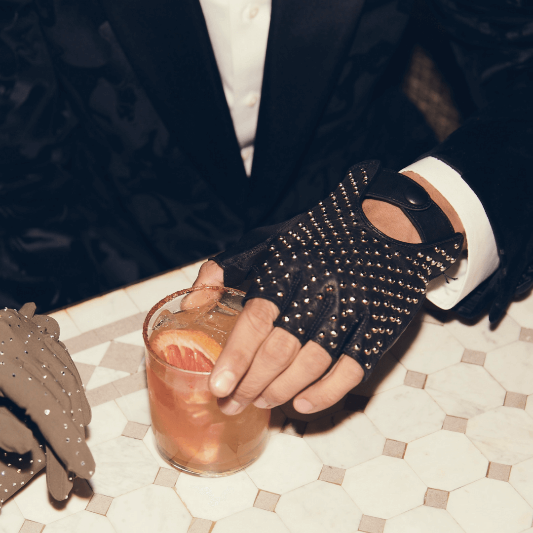Men's Studded Fingerless Driving Glove