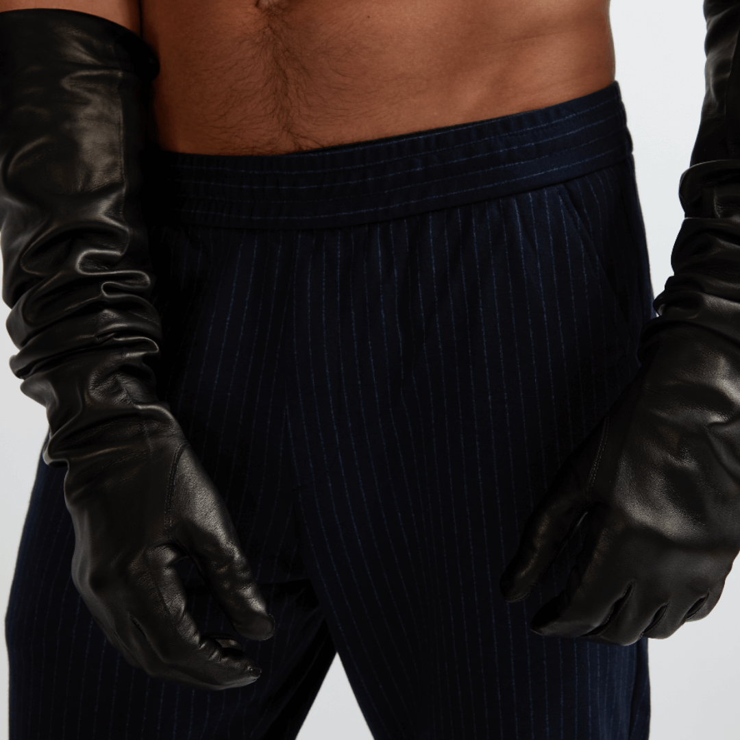 Men's Leather Stacked Opera Glove