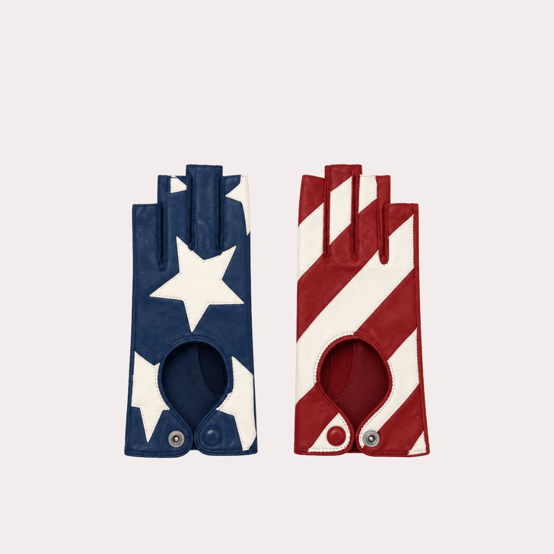 The Stars & Stripes 3/4 Fingerless Driving Glove