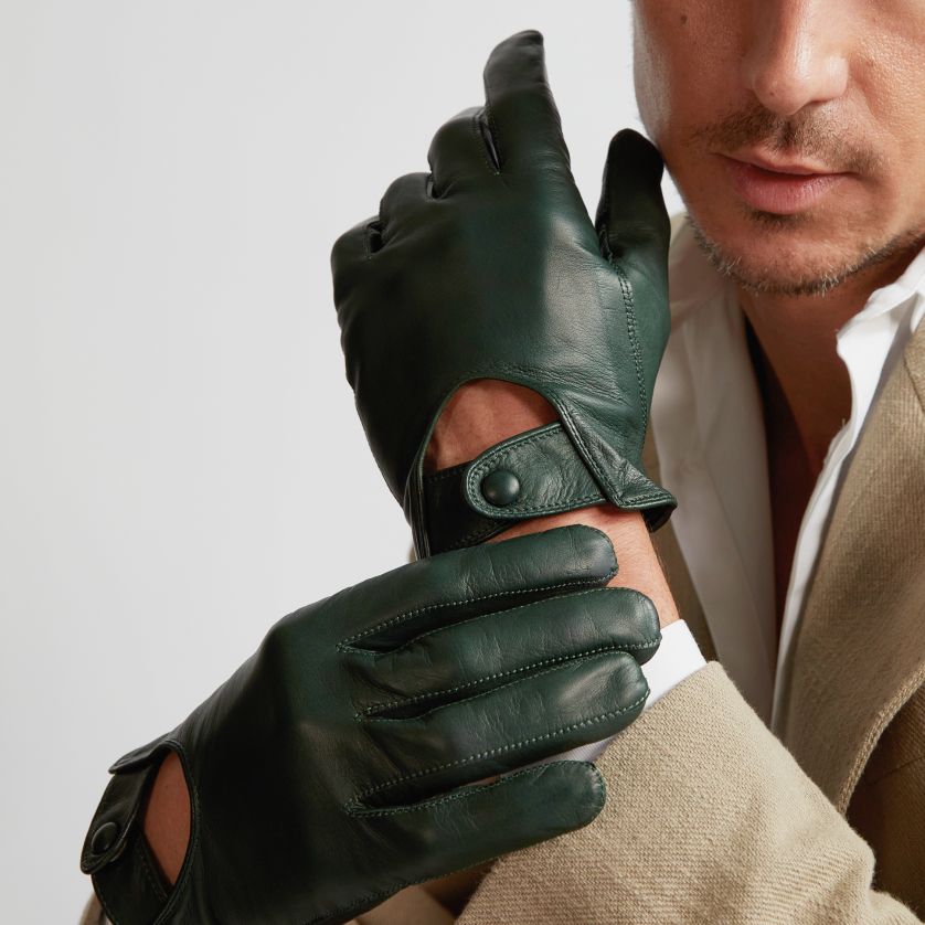 Leather hand gloves for men shop