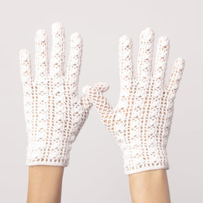 White wool gloves by Seymoure Gloves.
