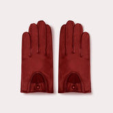 Red men's driving gloves, male driving gloves.