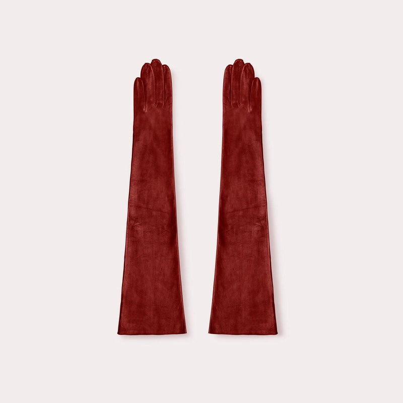 Men's Leather Stacked Opera Glove &mdash; Deep Wine / M - 8.5