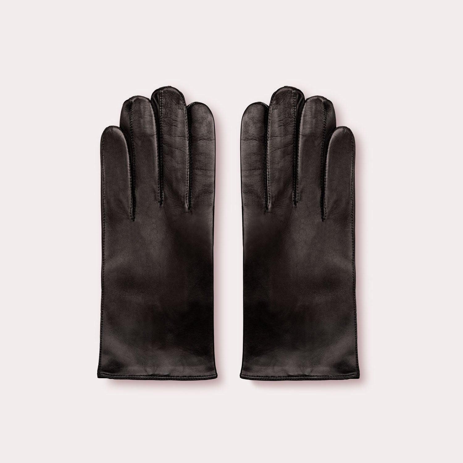 Men's Grant Glove with Cashmere Lining, black leather gloves.