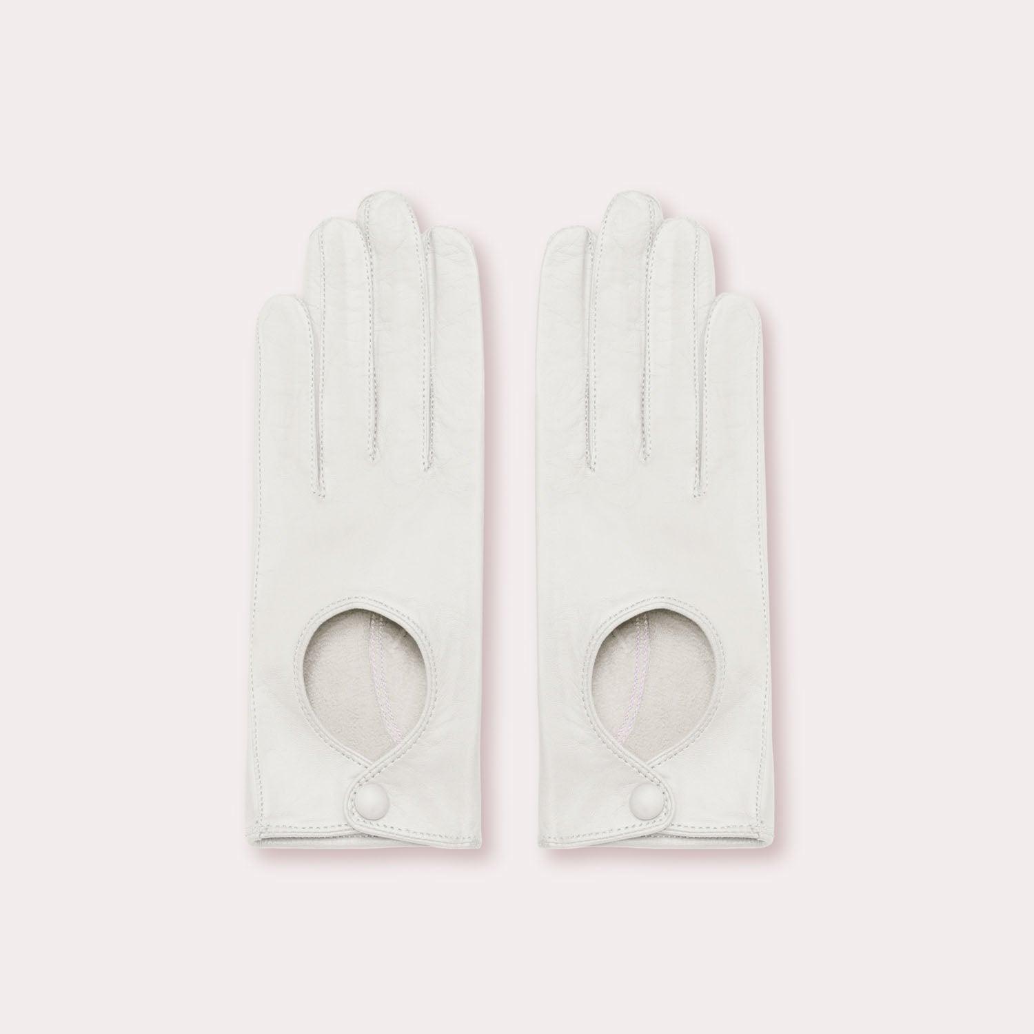Washable Driver Glove, white leather gloves.