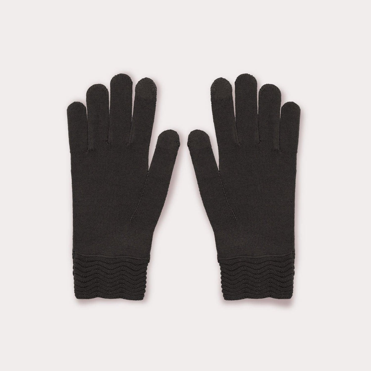 Black wool tech gallery gloves by Seymoure Gloves.