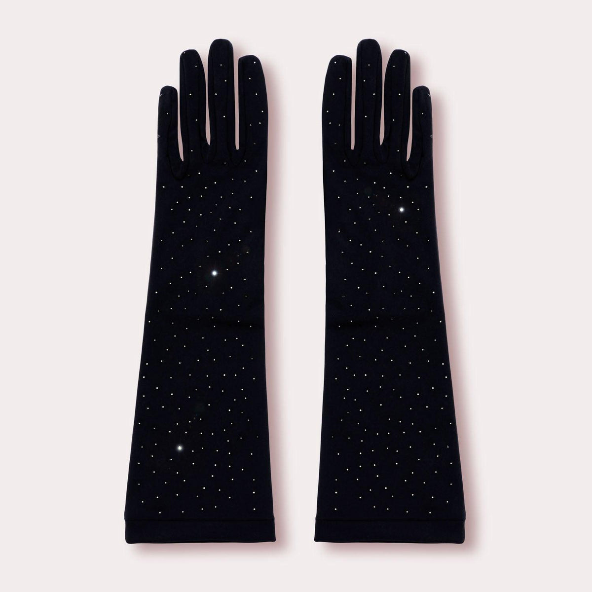 Grace Glove with Crystals, black grave gloves.