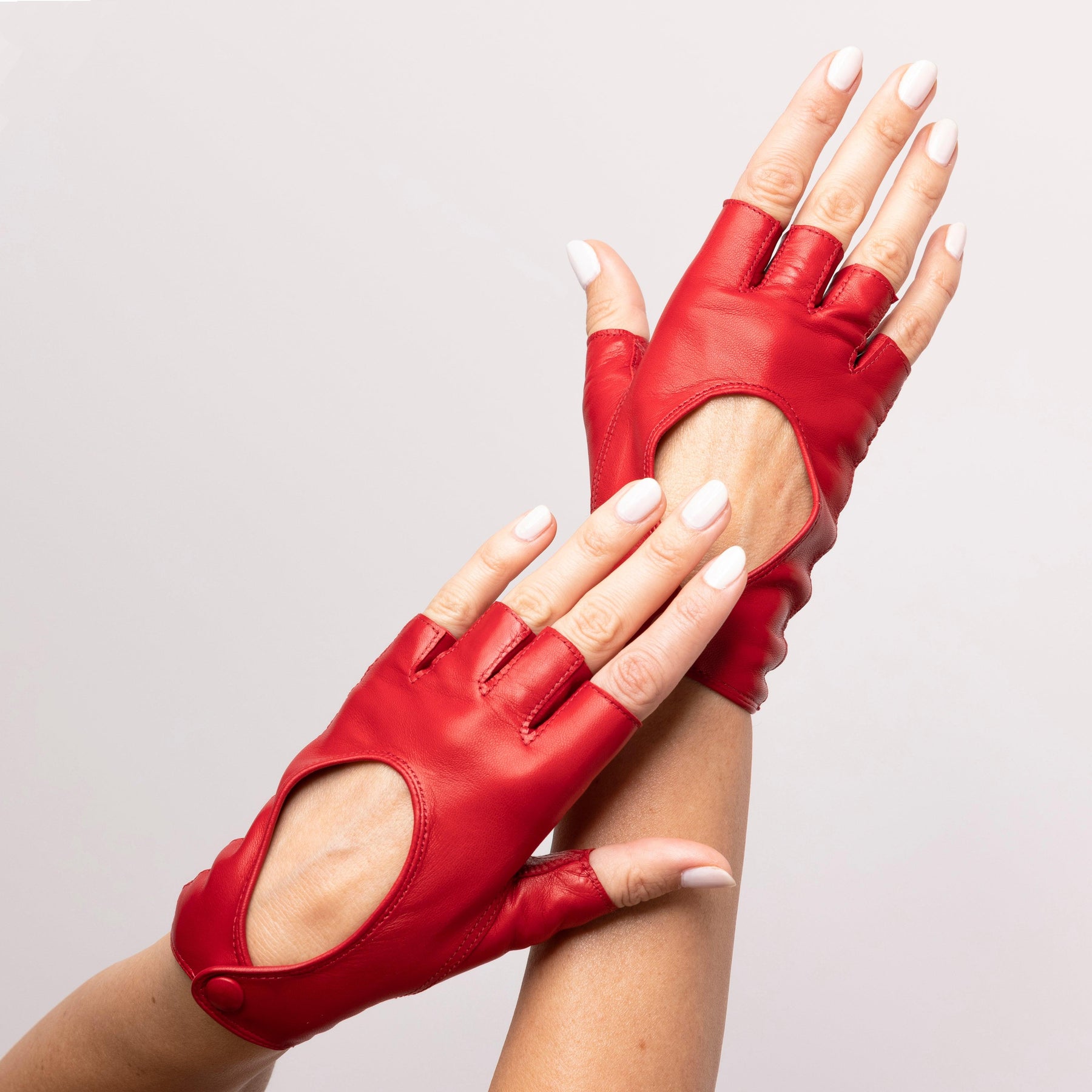 Original Red Leather Fingerless Driver Glove